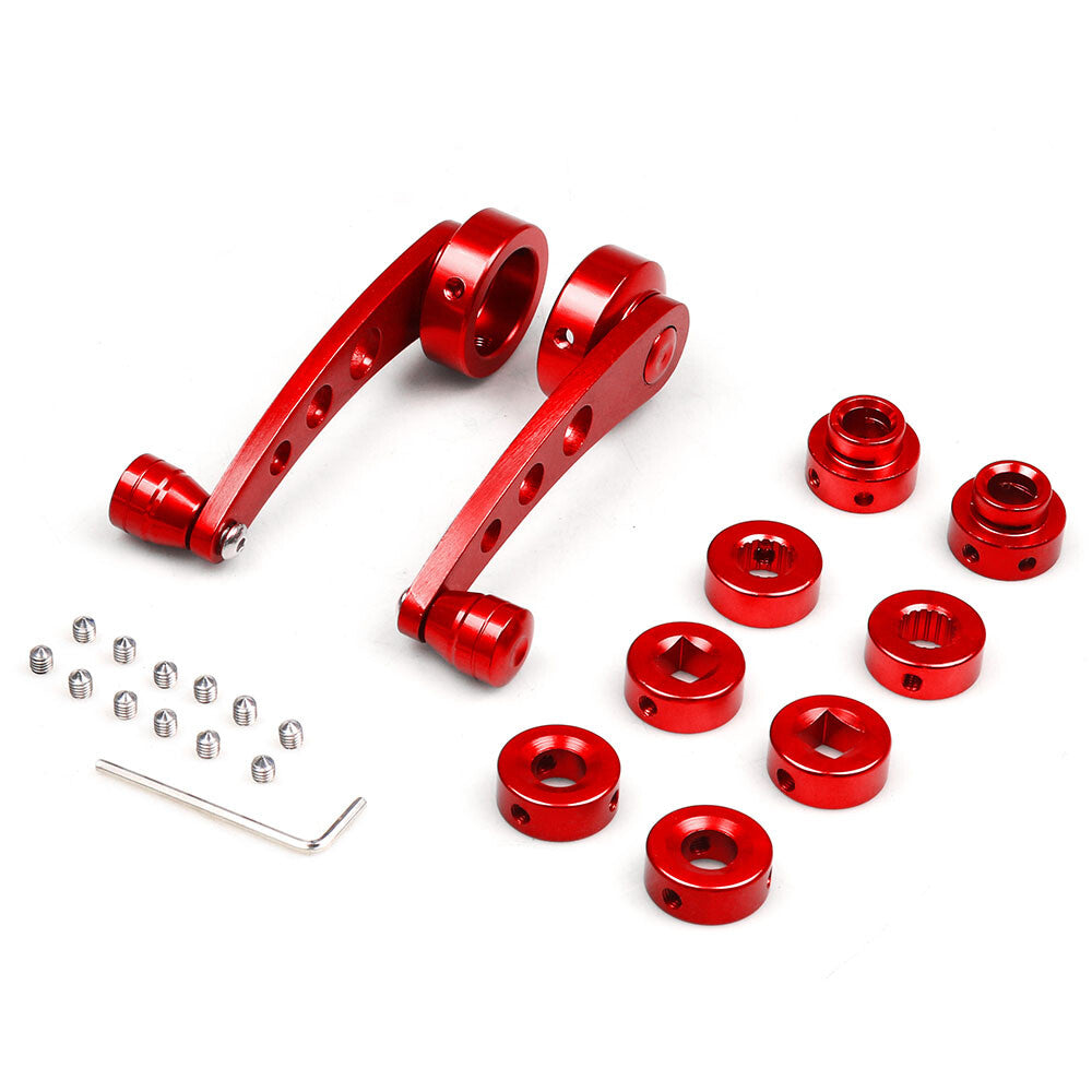 Red Billet Aluminum Alloy Window Crank Handle Winder Kit for Truck Car Door