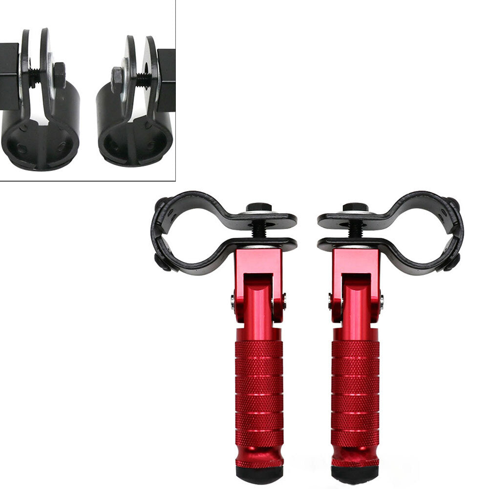 Folding Rearsets Footrest Foot Pegs Pedal Red Fit Motorcycle Bicycle Motorbike