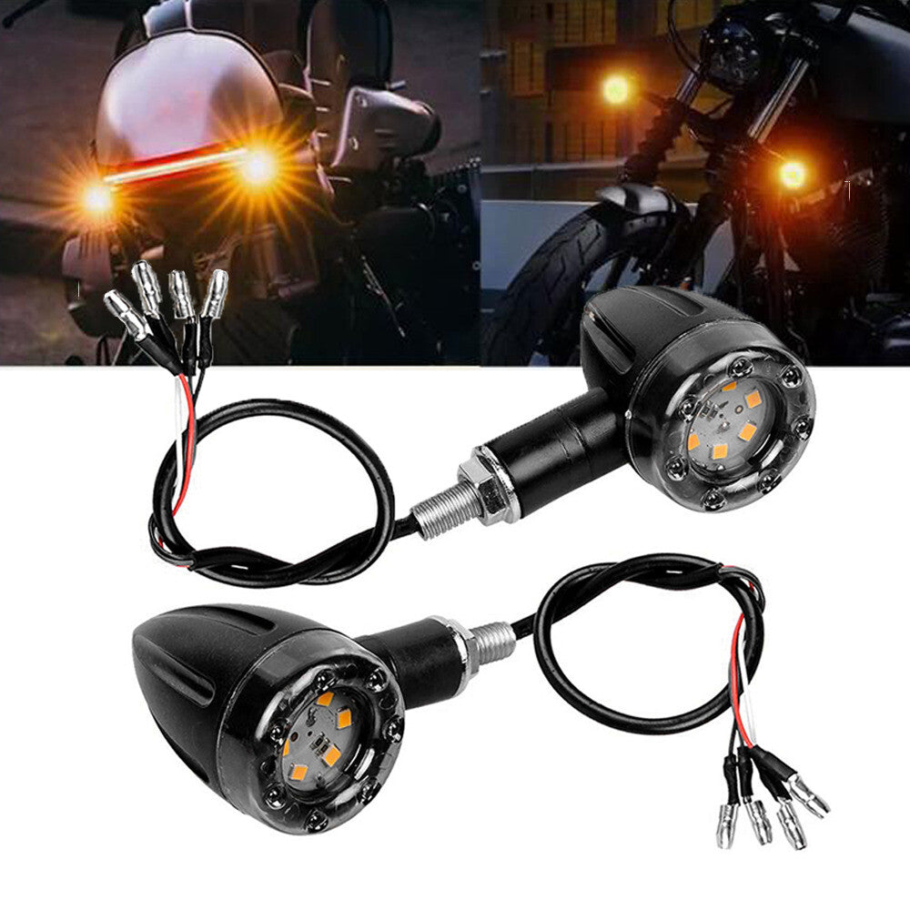 2X Motorcycle LED Bullet Turn Signal Brake Running Tail Light for Honda for Yamaha