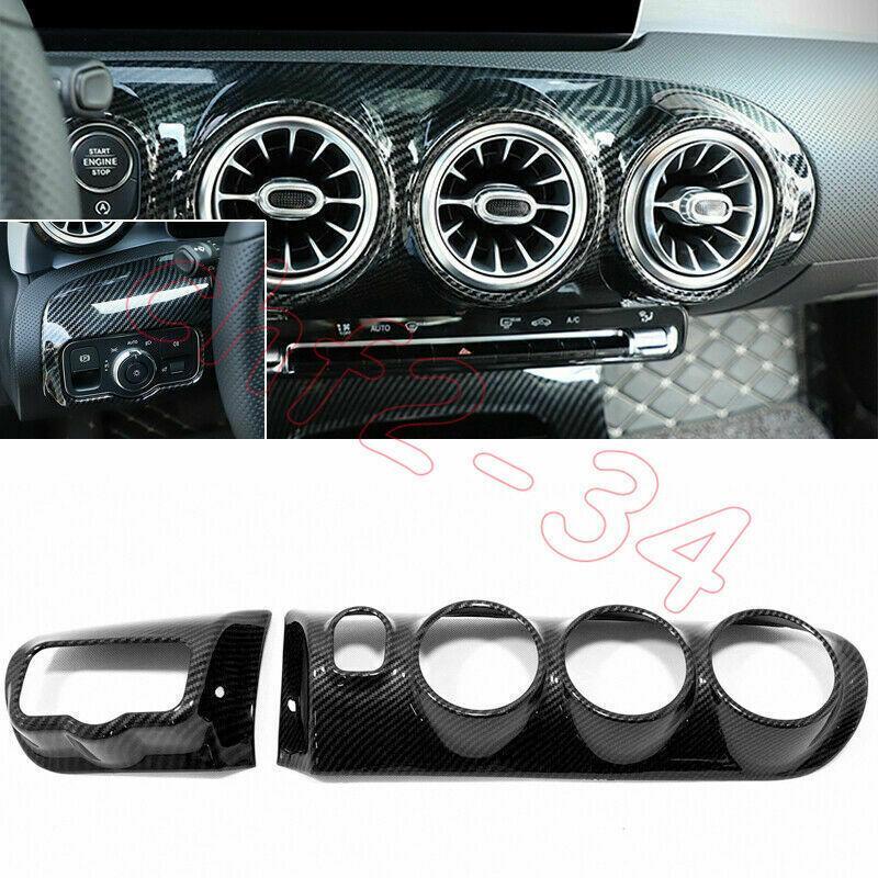 ABS Carbon Fiber AC Air Vent Outlet Frame Cover for Benz A-Class W177 C118 19-22