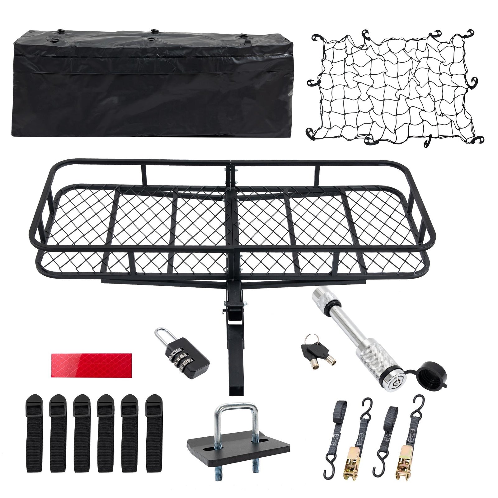 Durability Trailer hitch cargo carrier Folding Cargo Basket with Cargo Net US