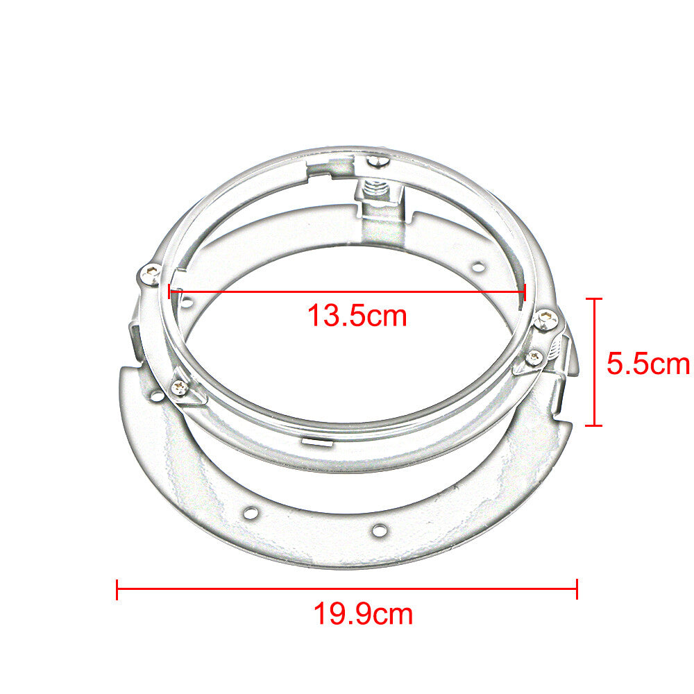 5.75-inch 5-3/4-inch LED headlight mounting bracket ring for motorcycles, black.