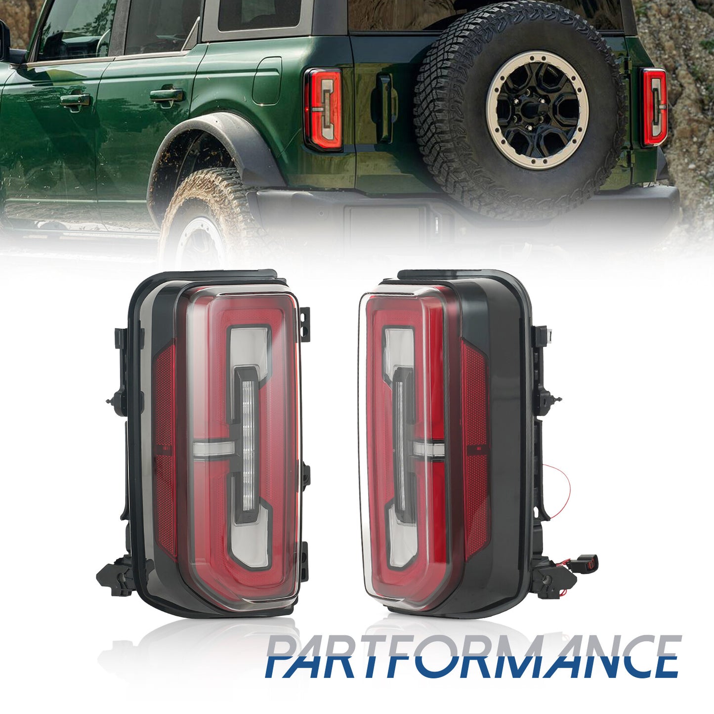 LED taillight assembly for 2021, 2022, and 2023 for Ford Mustangs (left + right with bulbs)