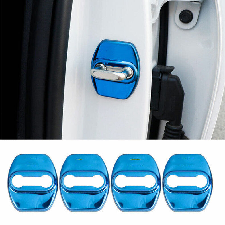 for Kia Seltos 2020-2023 Blue Steel Door Lock Antirust Protection Cover Trim 4x