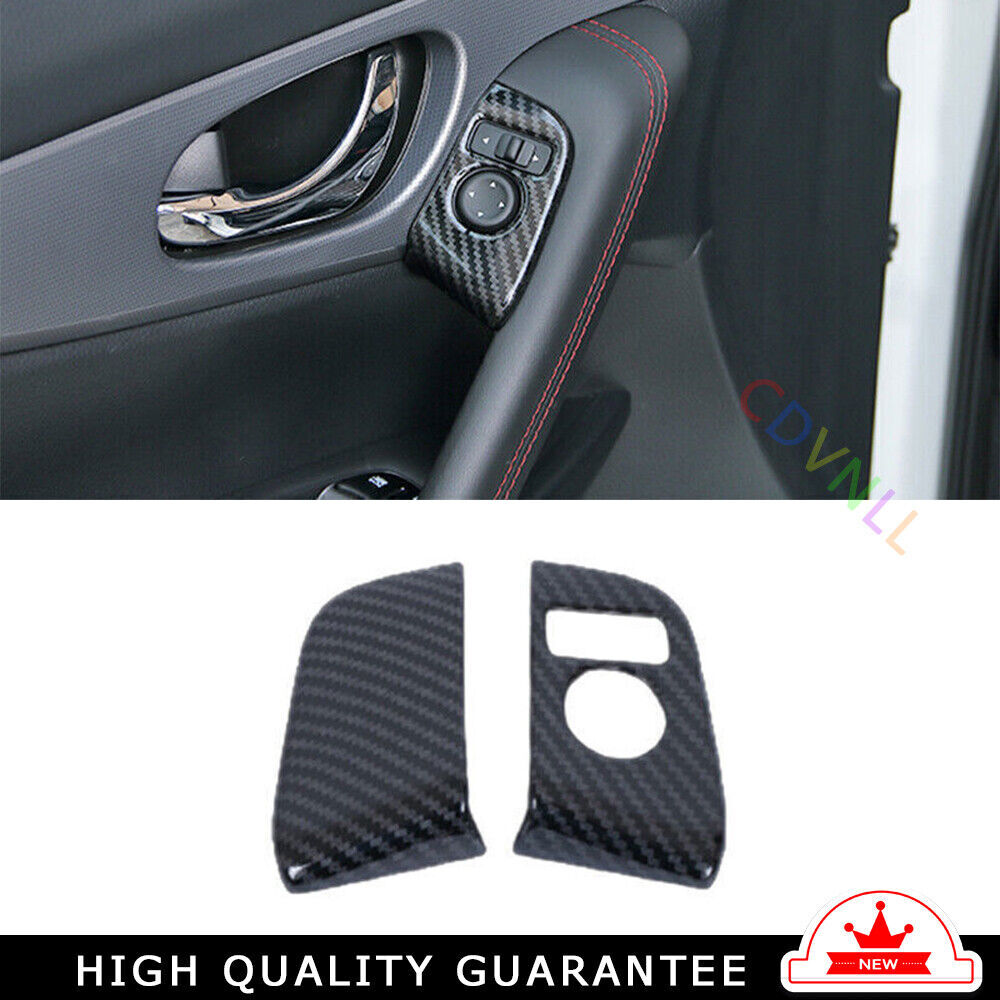 Car Rearview Mirror Adjustment Cover for Nissan Rogue Sport 17-21 Carbon Fiber