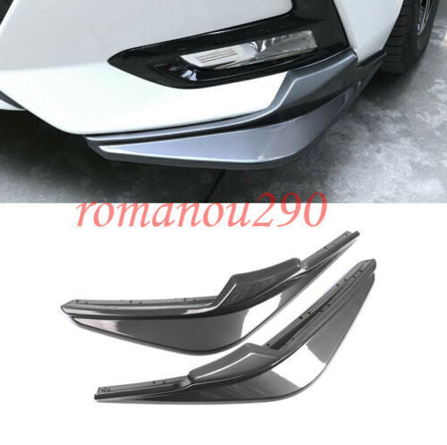 2X for Nissan Sentra 2020-2023 Gray Front Bumper Side Corner Guard Spoiler Trim