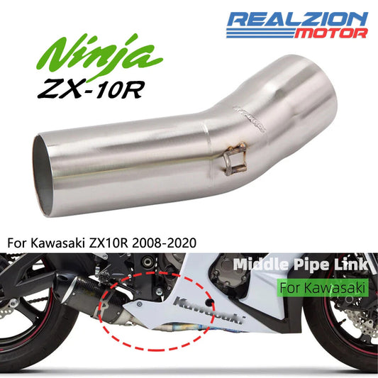 Motorcycle Exhaust Muffler Exhaust Middle Link Pipe for Kawasaki ZX10R 2008-2020