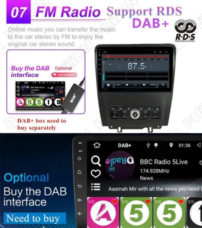 Car Stereo 10.1 Radio GPS Navigation WiFi Bluetooth FM 10-14 for Ford for Mustang