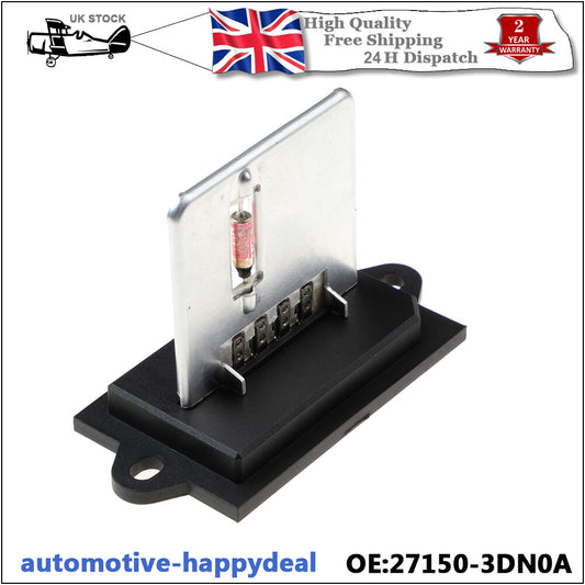 for Nissan Micra Mk3/K12 Blower Fan Motor Heater Resistor Rheostat 27150-3DN0A