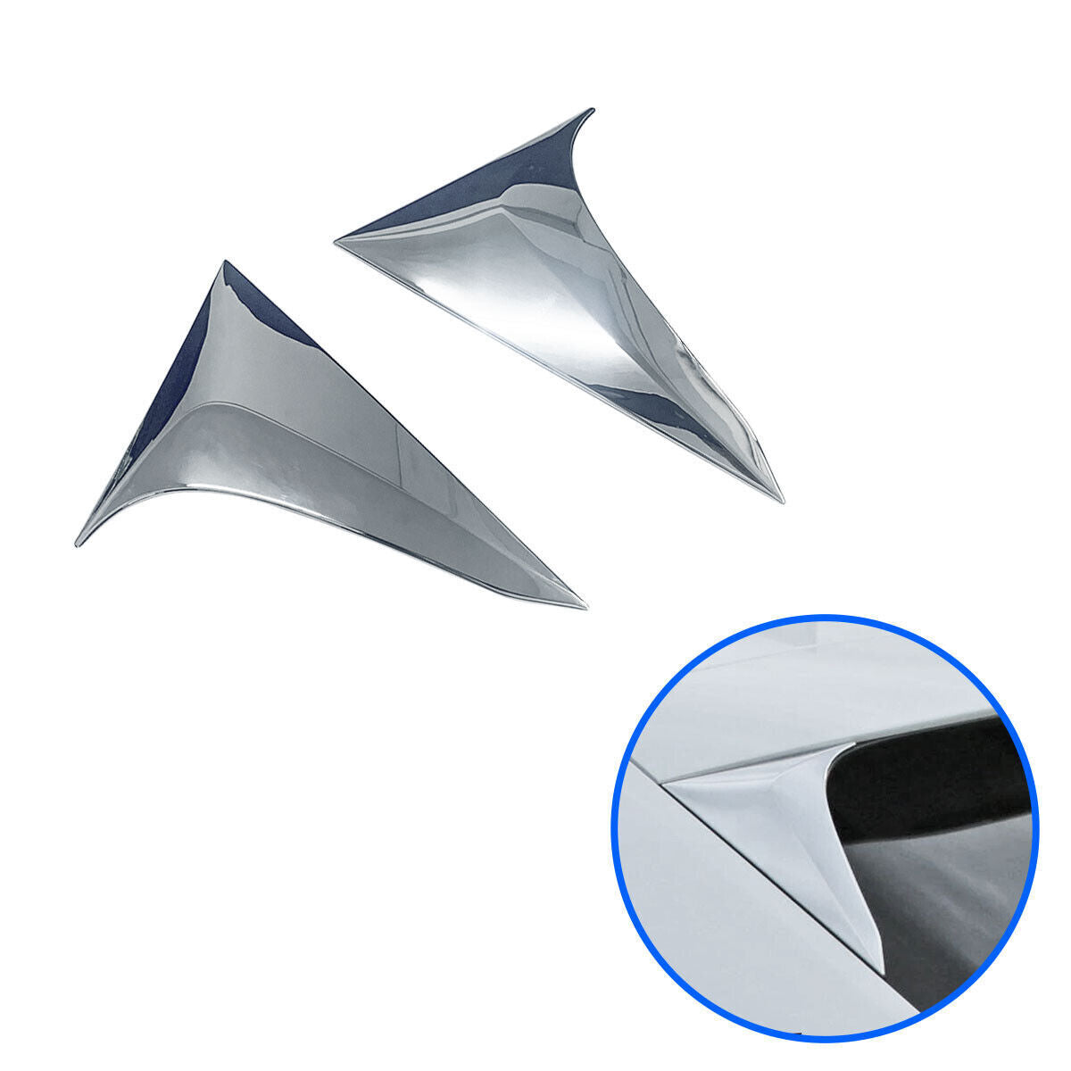 Chrome Rear Window Trim Panel Tail Triangle Covers for Honda HR-V HRV 2023-2024