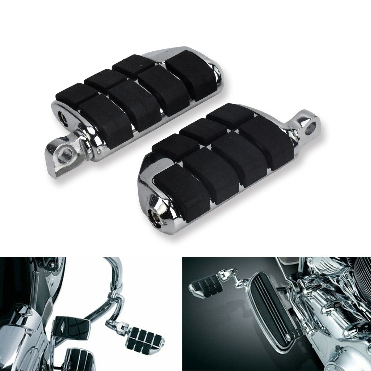 Chrome Male Mount Highway Foot Pegs Rest for Harley Touring Road Electra Glide
