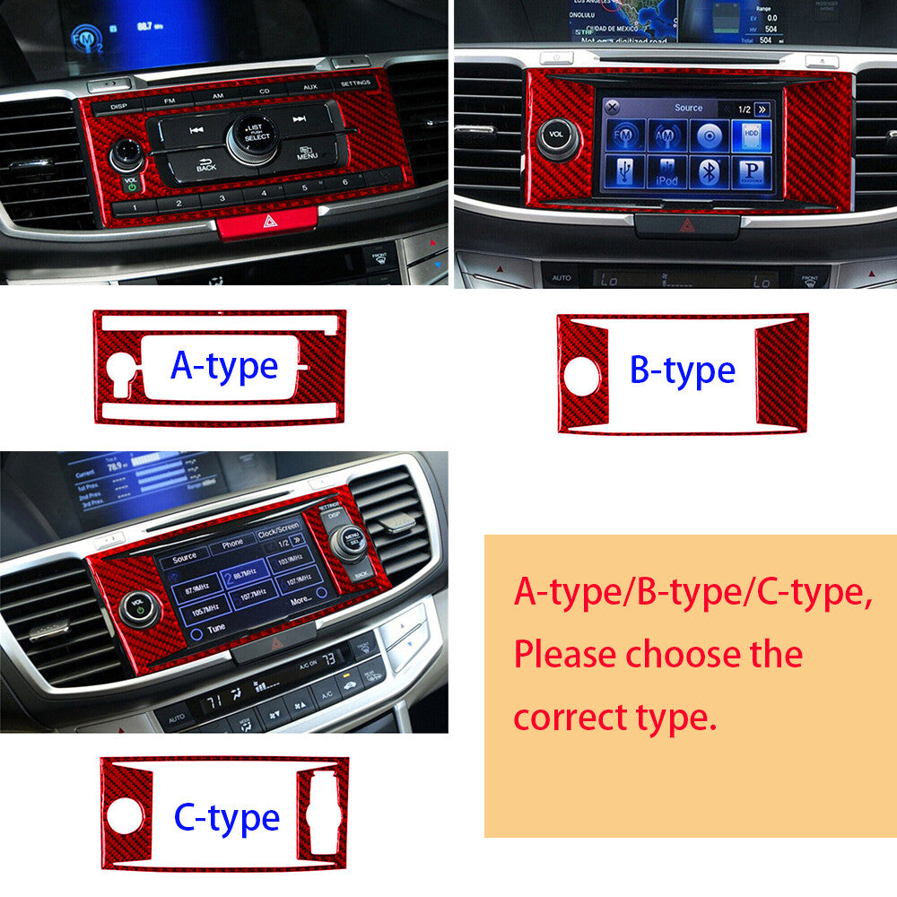 Carbon Fiber Central Console GPS Navigation Panel Cover for Honda Accord 13-17 C
