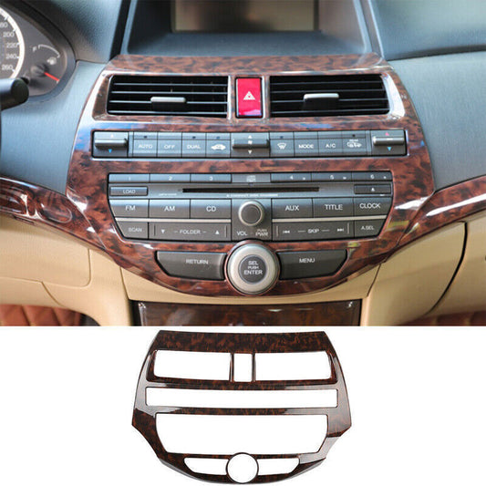 1PCS Wood Grain Console AC Switch Panel Trim for Honda Accord Crosstour 2008-12