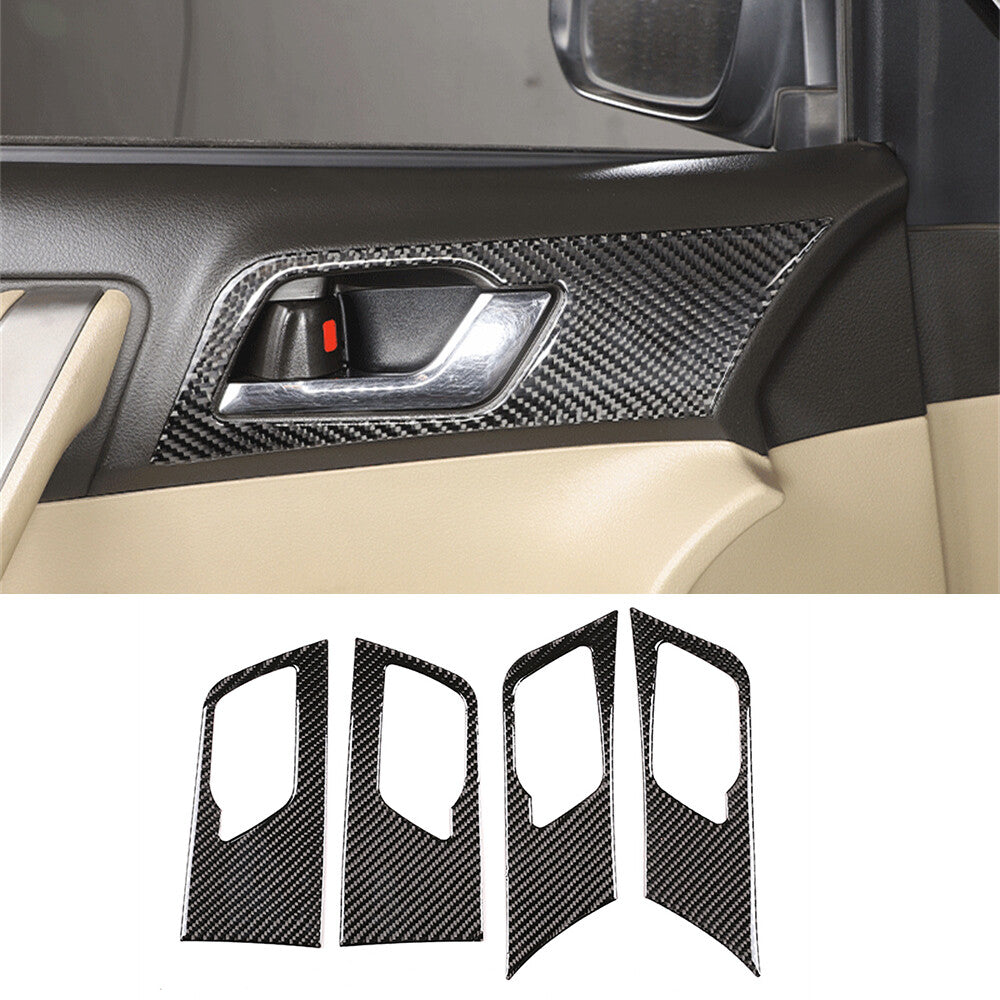 4¡Á Carbon Fiber Interior Door Handle Panel Cover for T@yota Highlander 2009-2013