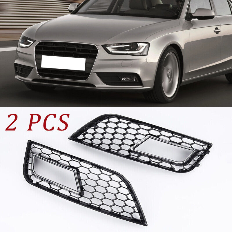 Fog Light Cover Grille Honeycomb Hood for Audi A4 B8.5 Facelift Models 2013-2016