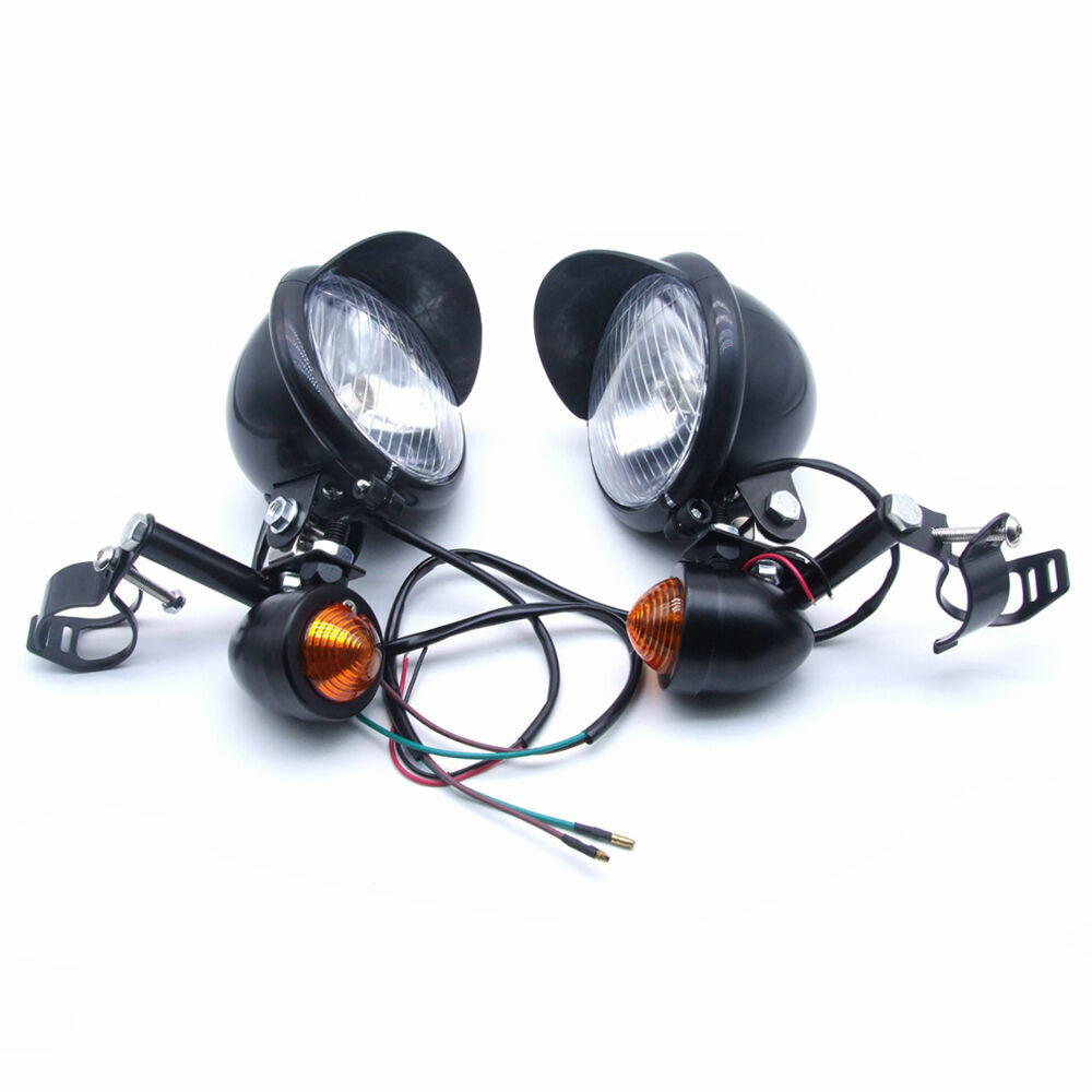 Motorcycle driving point fog turn signal lights applicable to for Harley-Davidson black