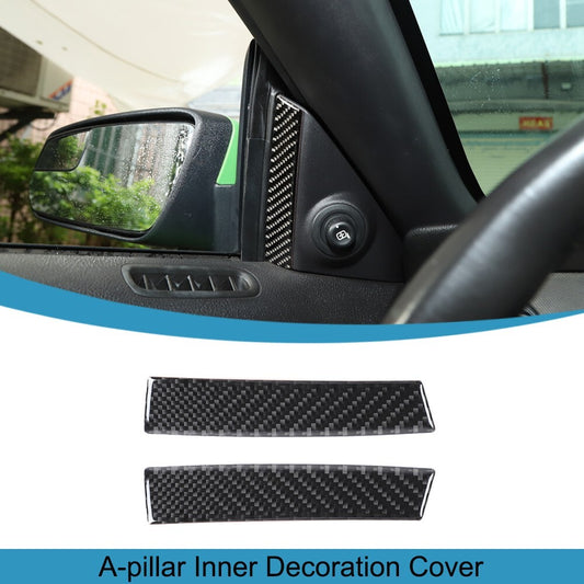 2PCS A-pillar Front Triangle Cover Trim for Ford for Mustang 2009-2013 Carbon Fiber