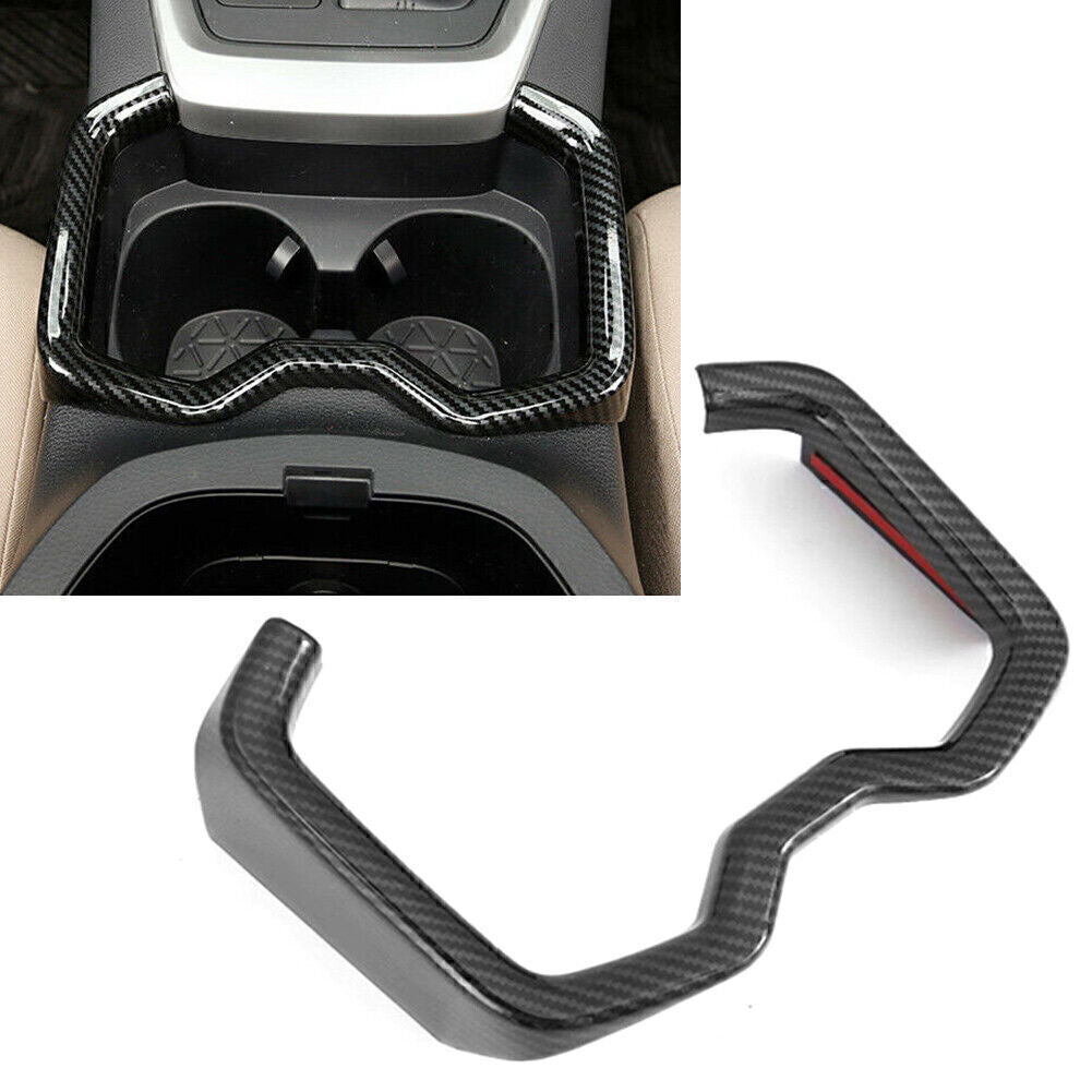 Carbon Fiber Inner Water Cup Holder Frame Cover Trim Fit 2019 2020 for Toyota RAV4