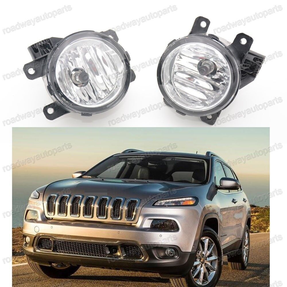 Left Right 1Pair Front Bumper Fog Light Driving Lamp Fit for Jeep Cherokee 2014