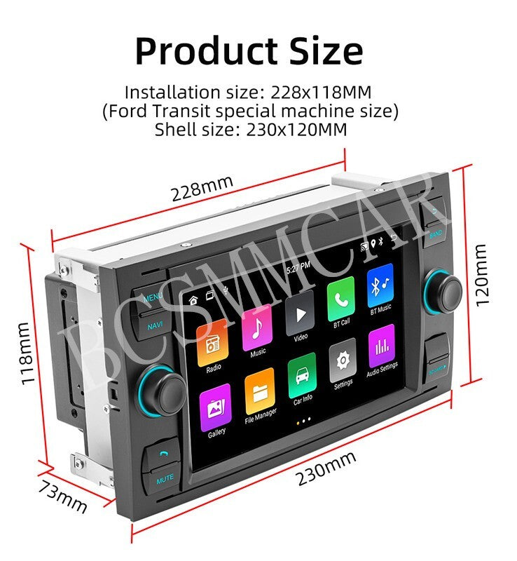 fit for Ford Transit 2007-2024 Car Stereo Radio Android 12 Navi GPS Player 2+32G