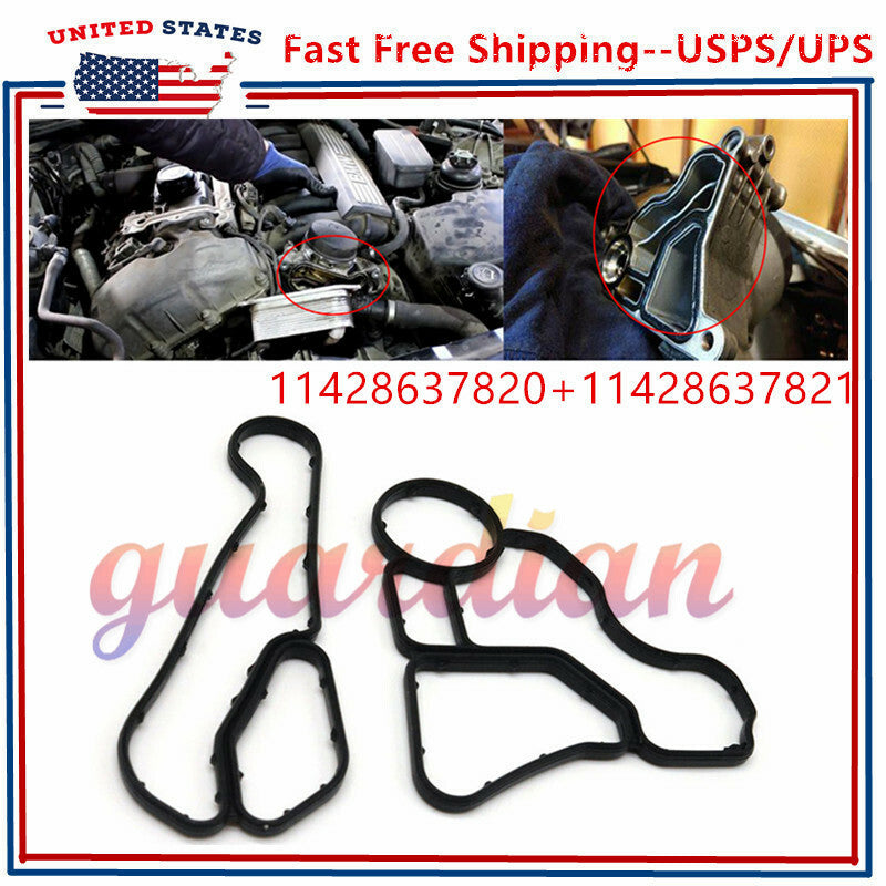10pcs Engine Oil Filter  Cooler Housing Gasket Seal Kit Fit for BMW E60 E90 E91
