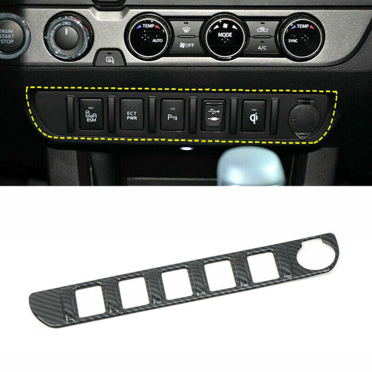 For 2016-2020 for Toyota Tacoma Carbon Fiber ABS Central Control Switch Button Cover