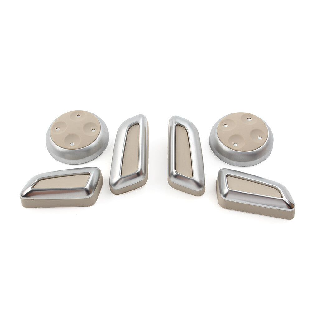 Car for Seat Switch Adjustment Button Cover Kit for Audi A3 for A4 for A5 for A6 A7 Q3 Q5 Silver