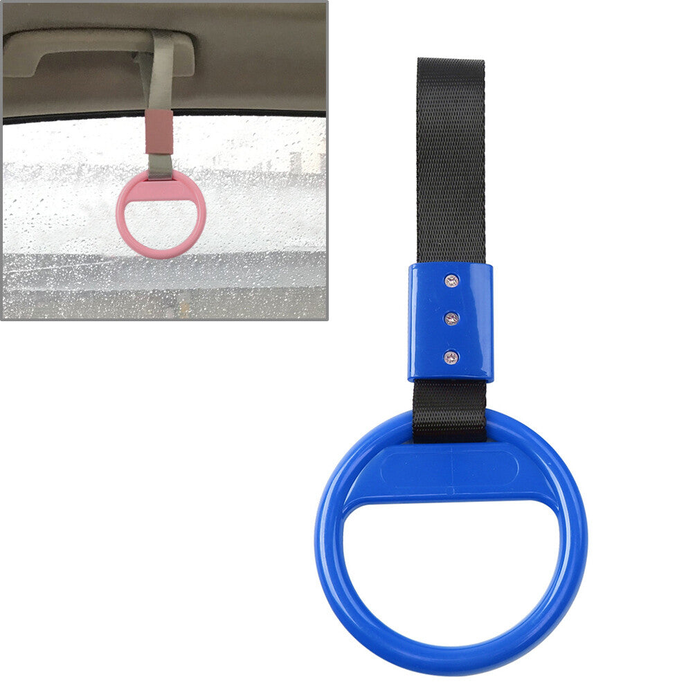 Ring Train Bus Handle Hand Strap Drift Charm Tools Black belt + Blue
