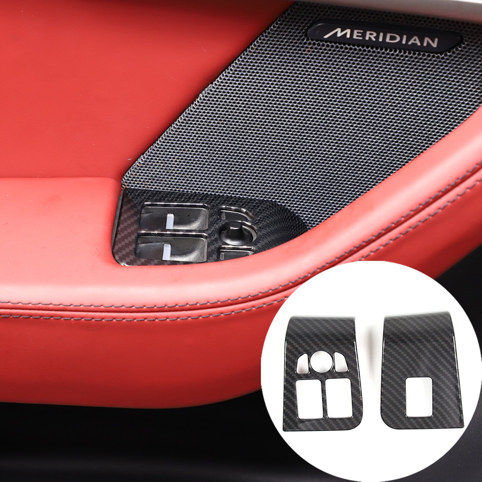 Matte black ABS door mechanical switch button decorative sticker for Corvette C8 20-23