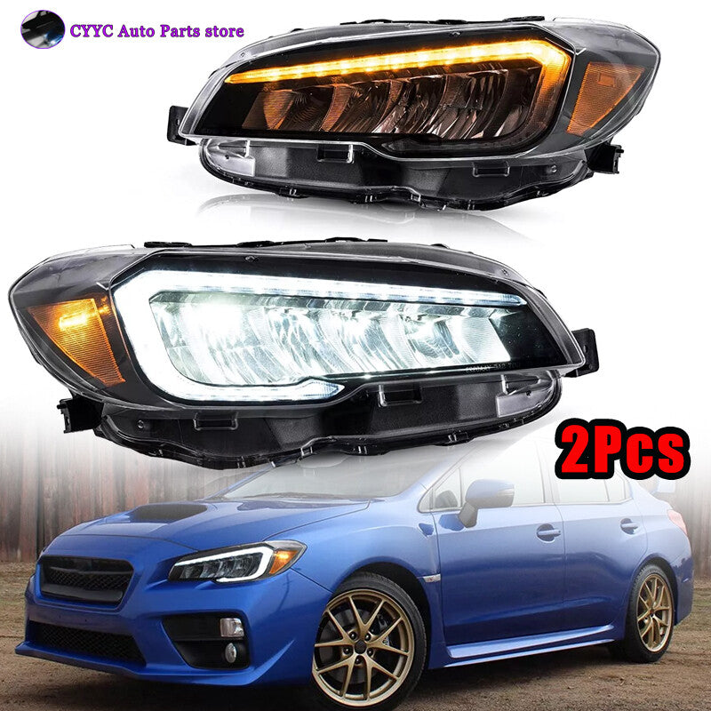 2Pcs For 2015-2021 for Subaru WRX STI LED Reflector Headlights W/Startup Animation