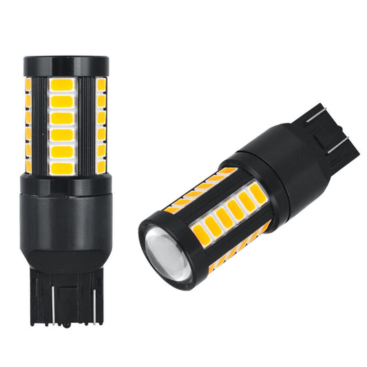 for Honda Accord for Civic 7443 7440 LED Amber Rear Turn Signal DRL Light Bulbs