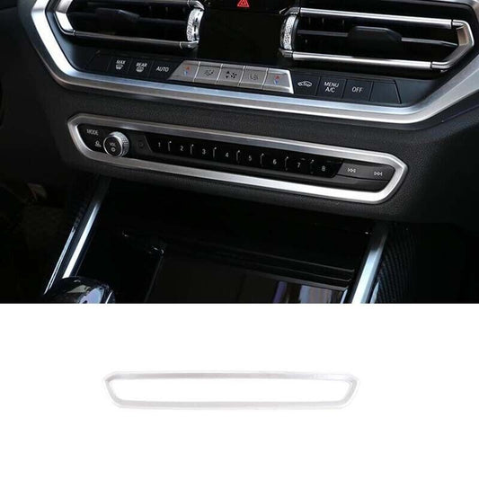 CD Switch Fit for BMW 4-Series 2021-2023 Matte Silver Central Console Frame Trim