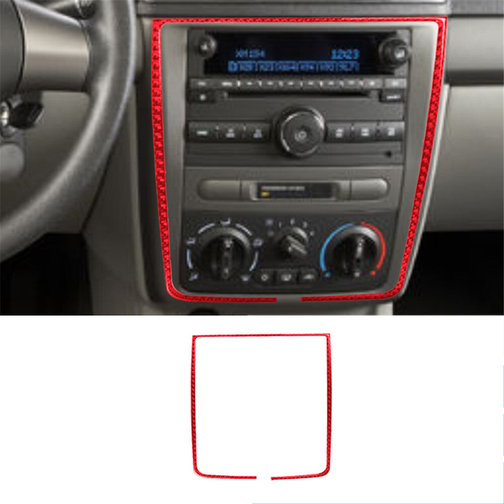Red Carbon Fiber Center Control Outer Trim Cover for Chevrolet COBALT 2005-2010