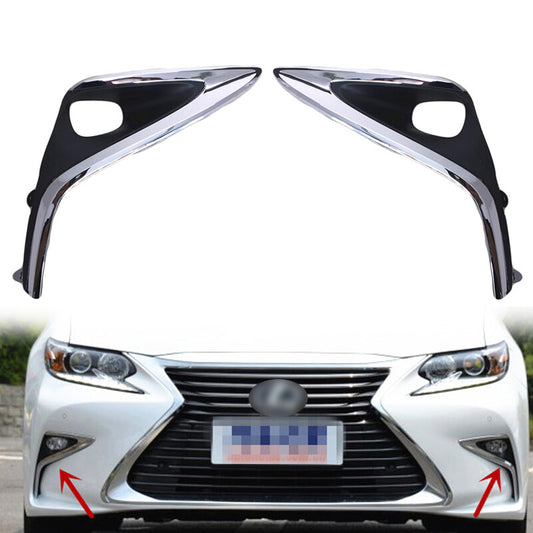 A pair of front fog light bezel covers for Lexus ES300h and ES350 2016/2017 ABS