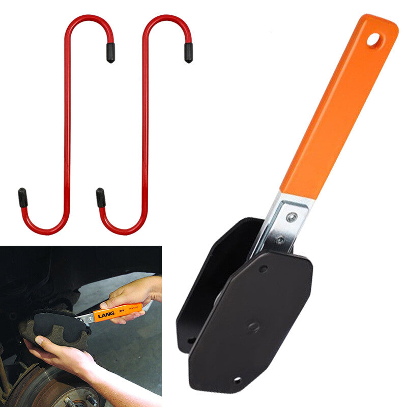 Car Ratchet Brake Piston Wrench W/Hook Caliper Pad Install Tool Press OrangeRed