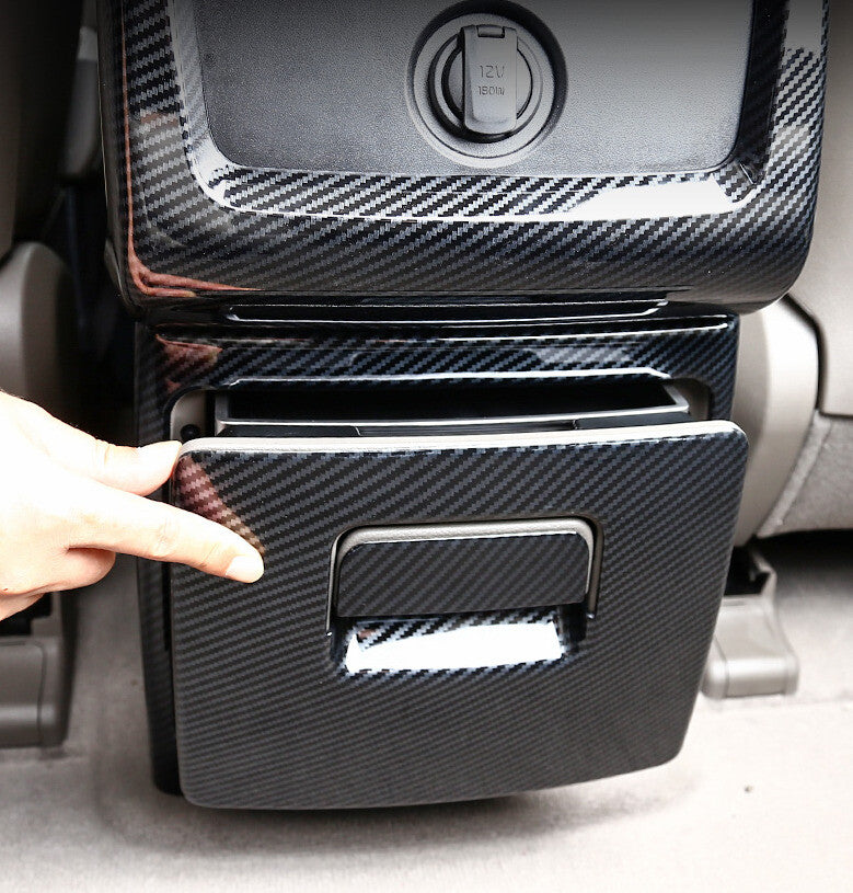 Car Rear Air Outlet Anti-Kick Panel Trim for Kia Carnival 2022-2023 Carbon Fiber