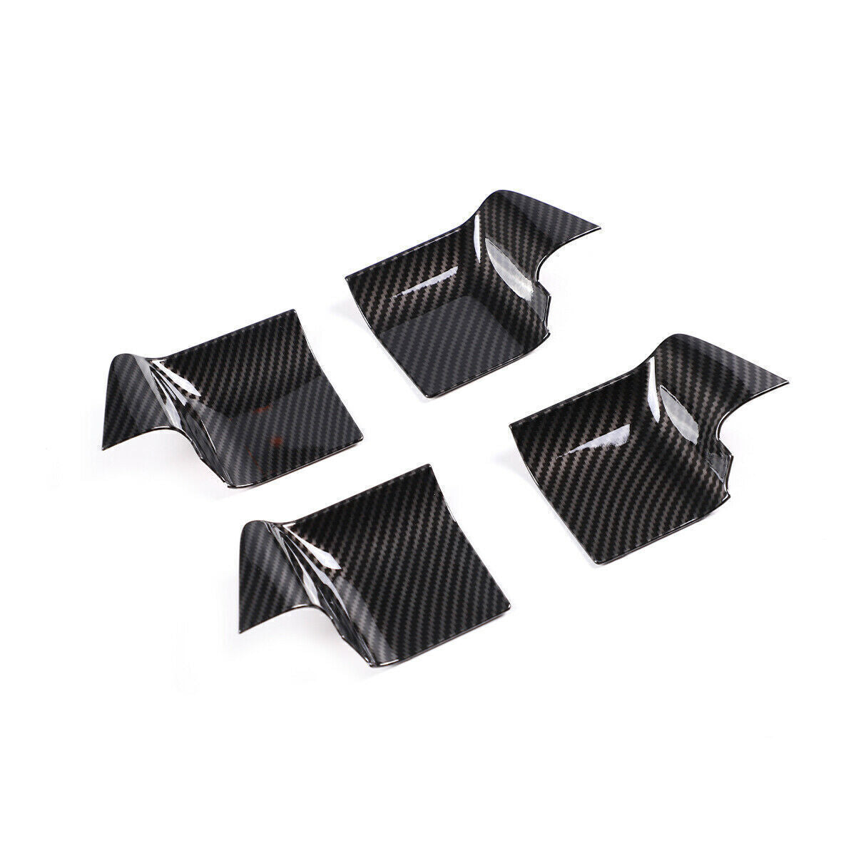 4X for Land Rover for Defender 110 20-25 Carbon Fiber Inner Door Bowl Cup Cover Trim