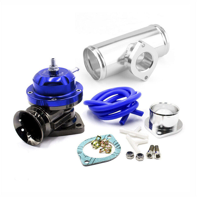 Blue Universal Billet Aluminum Type-RS BOV Turbo Blow Off Valve2.5 Flange Pipe