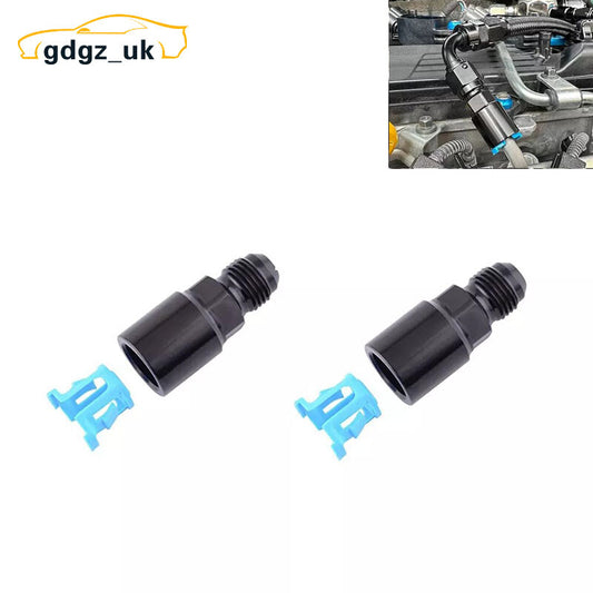 2pc 6AN Male Flare To 5/16 SAE Quick-Disconnect Female Push-On EFI Fuel Fitting