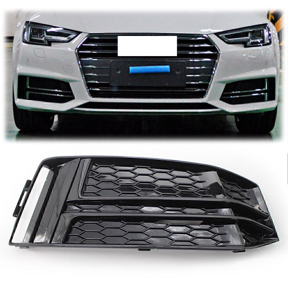 The lower grille grille on the right front bumper is suitable for Audi S4 A4 S Series B9 2017/18 Black.