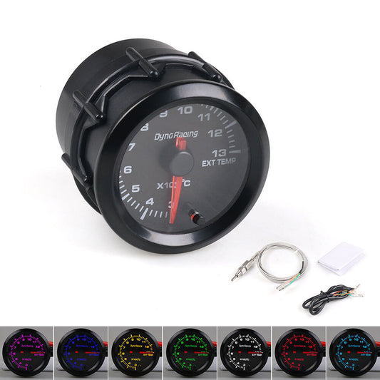 2 LED Car Exhaust Gas Temp Gauge EGT Gauge High Speed Motor EXT Gauge 7 Colors