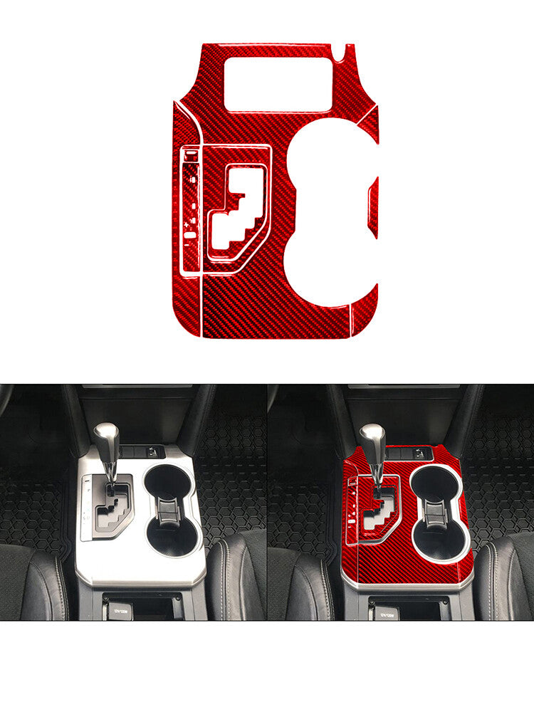 10Pcs Red Carbon Fiber Gear Shift Panel Decorative Cover Trim for Toyota for Camry