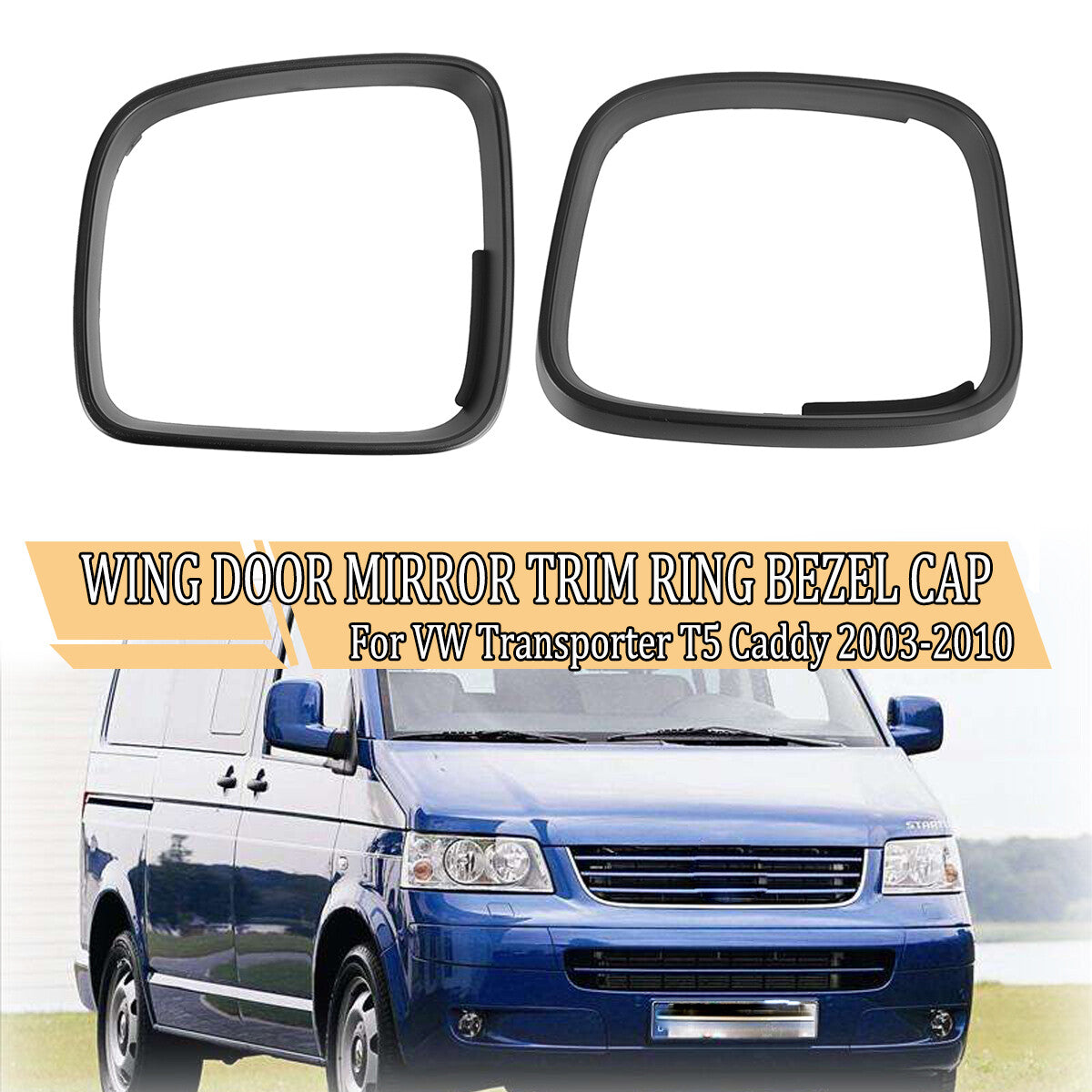 Caddie wing mirror cover, door trim ring, frame cap LH+RH kit for Volkswagen Transporter T5