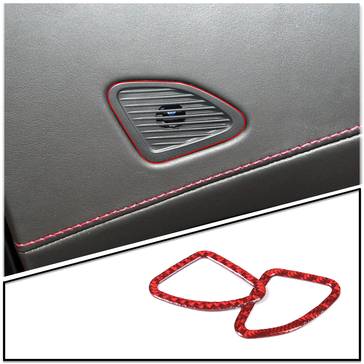 ABS Sport Red Door Lock Bottom Panel Decorative Cover for Corvette C8 2020-2023