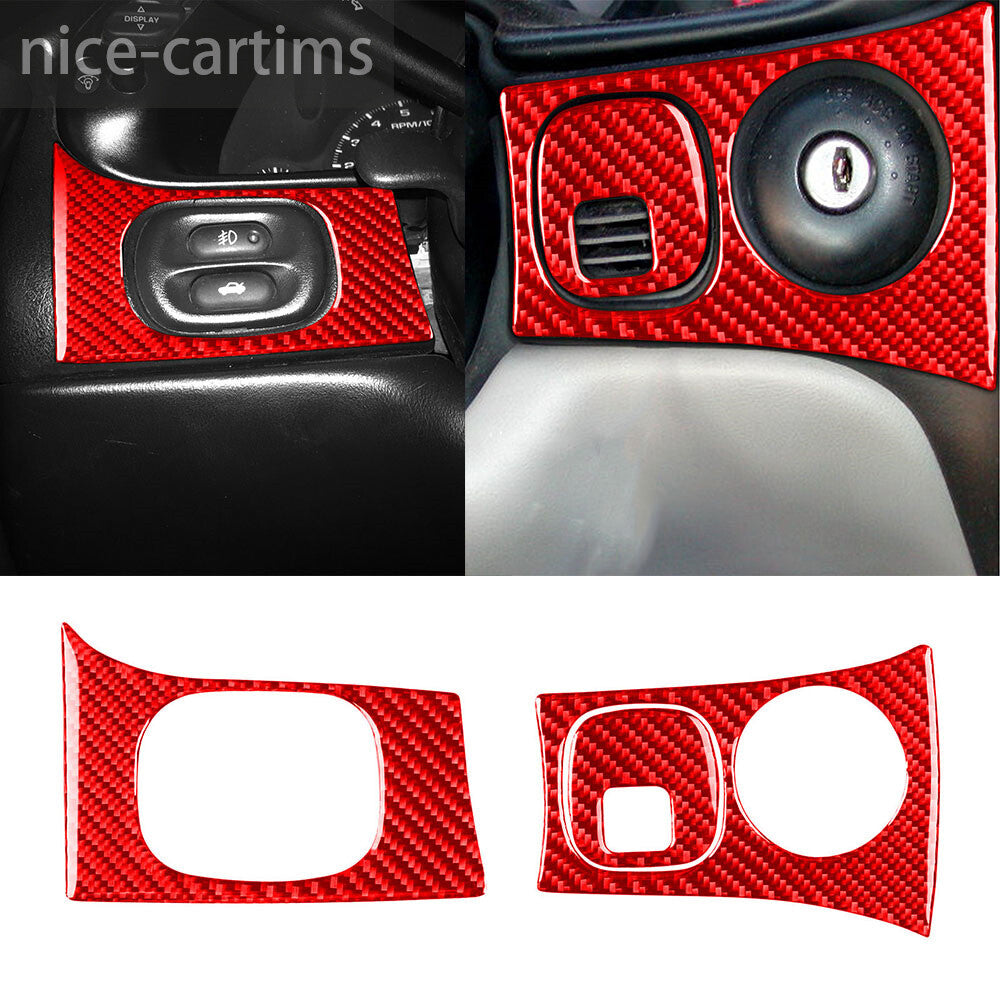 Red Carbon Ignition Panel Headlight Switch Cover for Chevrolet for Corvette C5 98-04