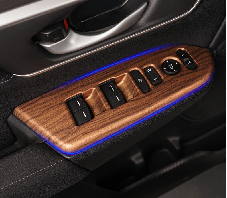 Window Lift Switch Button Cover Trim for Honda CRV CR-V 17-2022 Matte Peach Wood