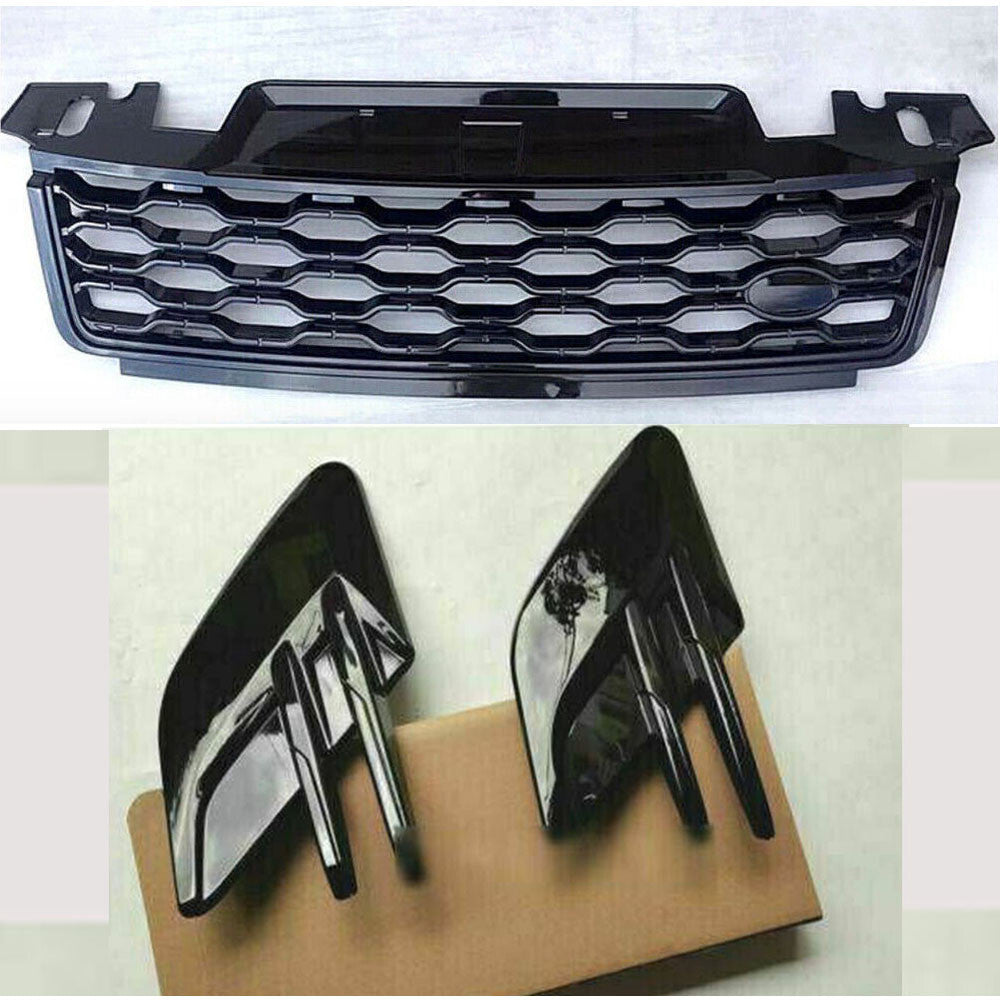 Front Grille Mesh Grill+Side Flares Air Vent Fit for Range Rover Sport 2018-2022