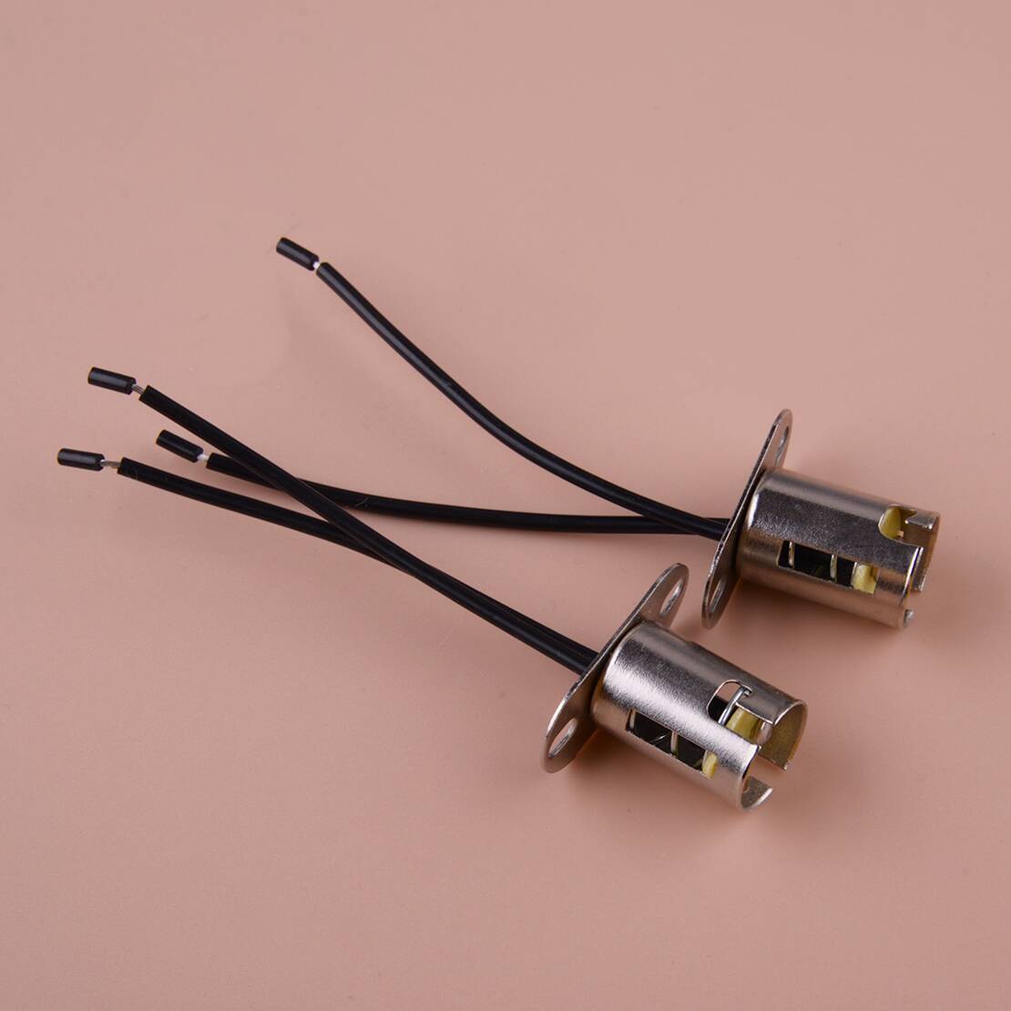 2x BA15D LED Light Lamp Bulb Connector Socket with Wire Adapter