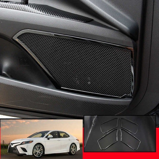 for Toyota for Camry 2018-2023 Black Steel Inner Door Horn Speaker Sound Cover Trims