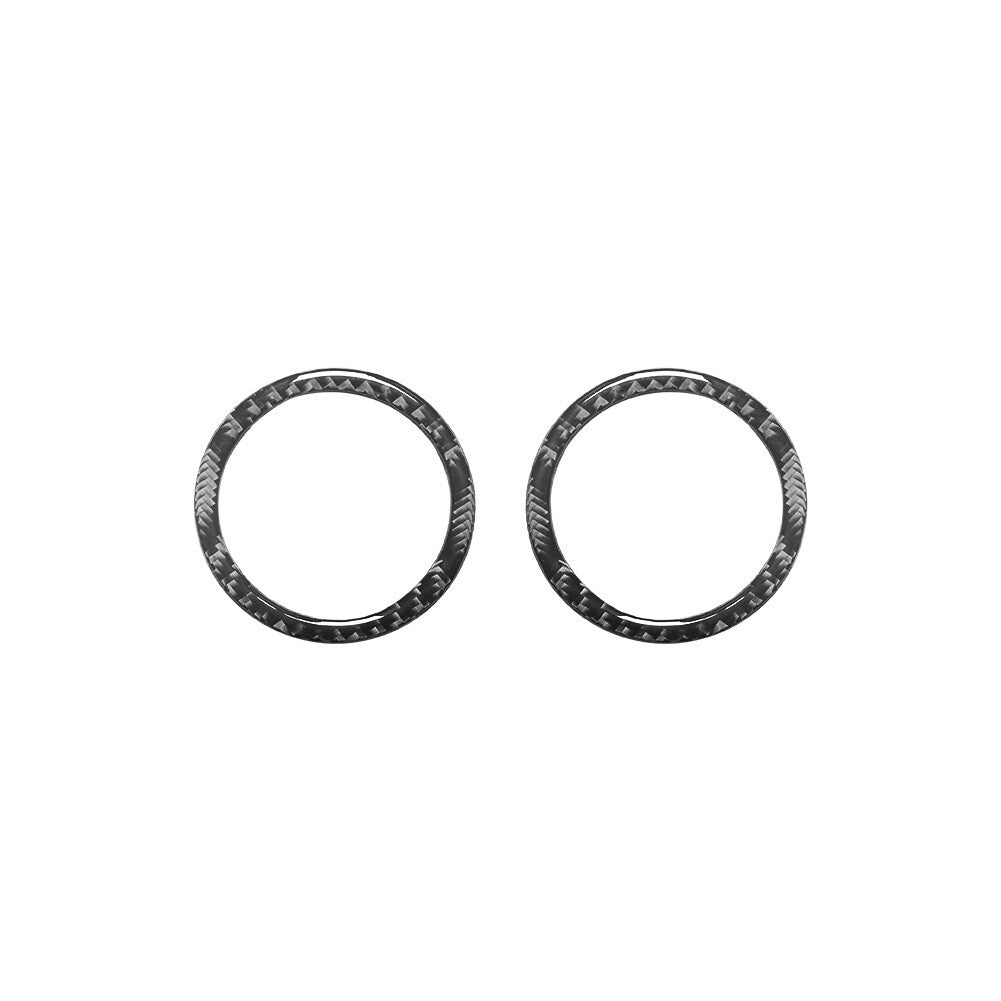 for Mercedes R-Class 2009-2012 2Pcs Cup Holder Trim Ring Cover Carbon Fiber